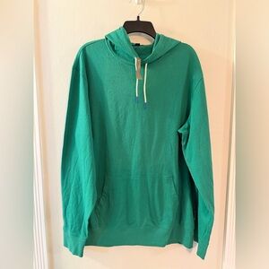 NWT Men’s J. Crew Relaxed Premium Weight Cotton Hooded T-Shirt in Green -Size XL